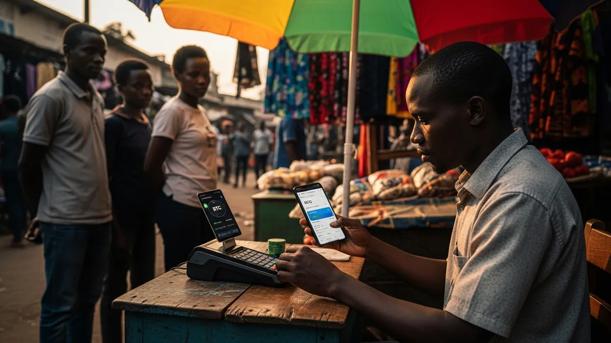 Crypto Arbitrage in Kenya 2026: Untapped Profits Await! - Mobile money agent in Nairobi processing a crypto transaction. - Kenya