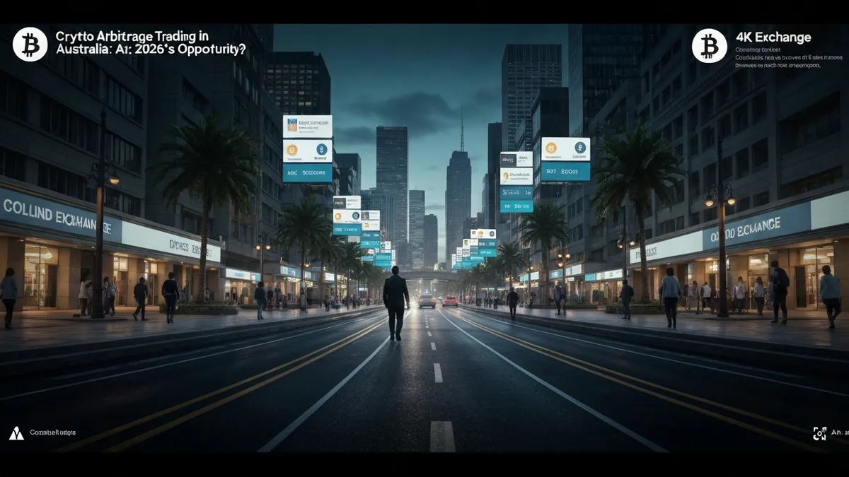 Crypto Arbitrage Trading in Australia: 2026's Hottest Opportunity? - A Bitcoin trader in Sydney checking prices on multiple exchanges. - Australia