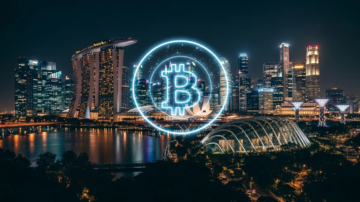 Crypto Arbitrage Trading in Singapore: Your 2026 Guide to Big Profits! - Singapore skyline at night with Bitcoin symbol overlay - Singapore