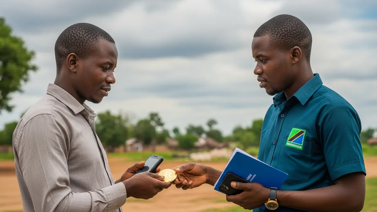 Crypto Tax Audit in Tanzania: What You Need to Know for 2026 - Mobile money agent in Tanzania assisting a customer with a crypto transaction. - Tanzania