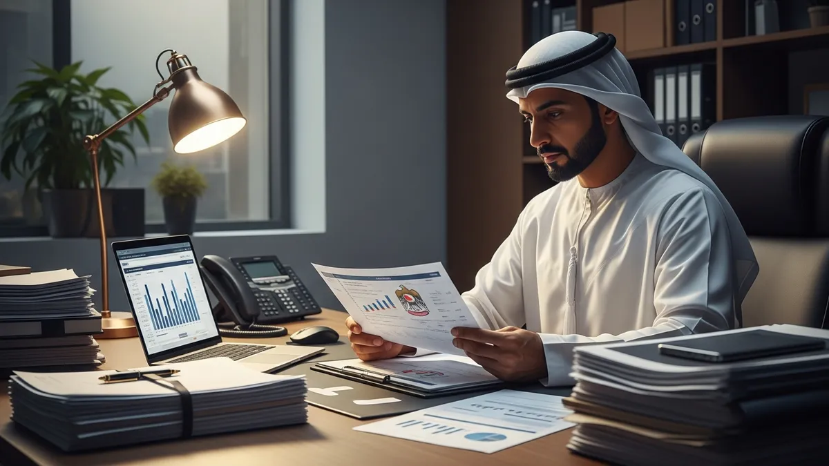 Crypto Tax Audit in UAE (2026): What You Need to Know - UAE government official reviewing crypto tax compliance reports - United Arab Emirates