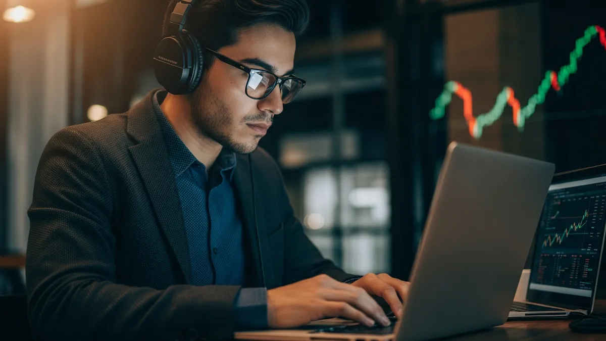 ¡Exchange Crypto en México 2026! Retos, Escalabilidad y Oportunidades - Bitcoin trader in Mexico City analyzing market data on a laptop - Mexico