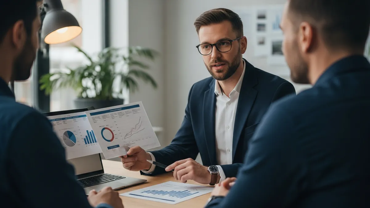 Krypto Steuerprüfung 2026: Was deutsche Krypto-Investoren jetzt wissen müssen! - A krypto Steuerberater in Berlin advising a client on tax optimization strategies, showcasing charts and graphs. - Germany