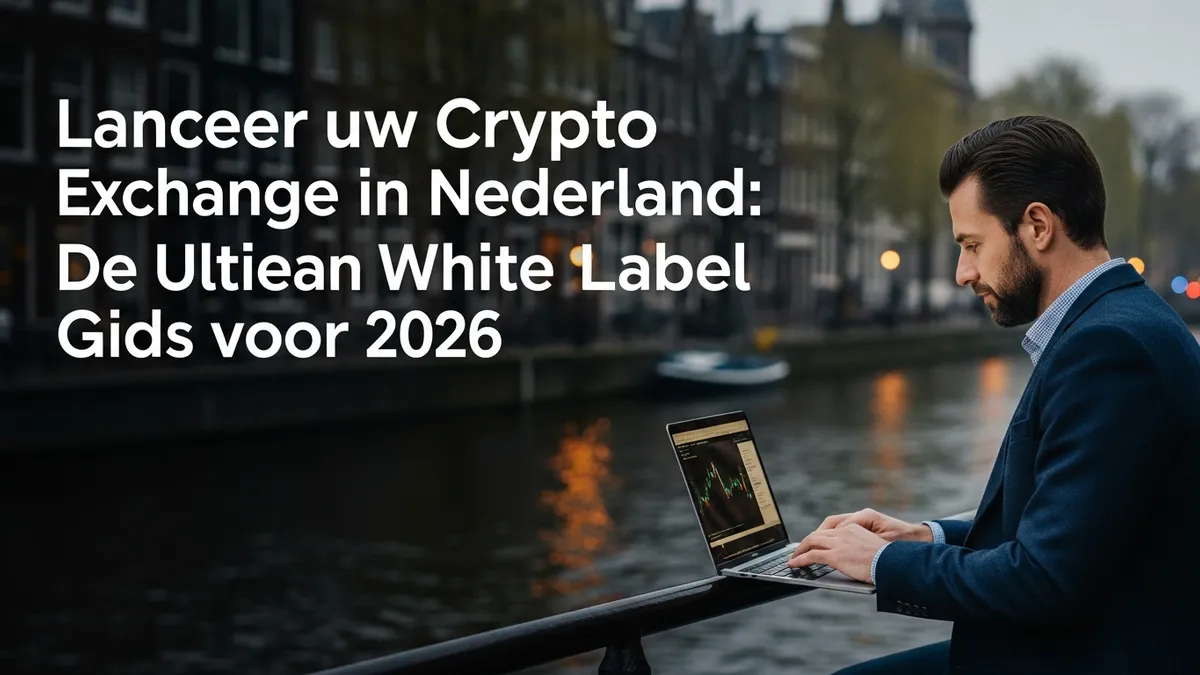 Lanceer uw Crypto Exchange in Nederland: De Ultieme White Label Gids voor 2026 - Man in Amsterdam using a laptop to trade Bitcoin - Netherlands