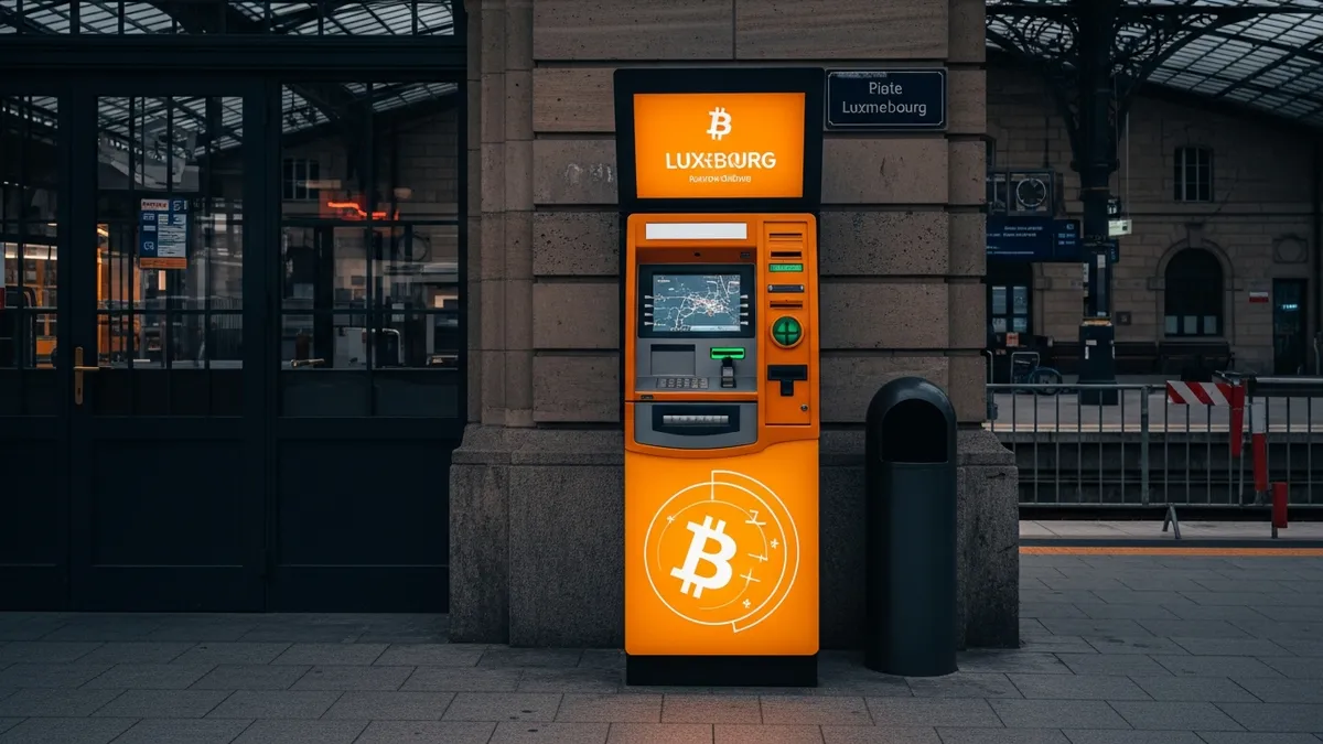 Lancez Votre Propre Bourse Crypto au Luxembourg en 2026: La Solution White Label - A Bitcoin ATM in Luxembourg Train Station - Luxembourg