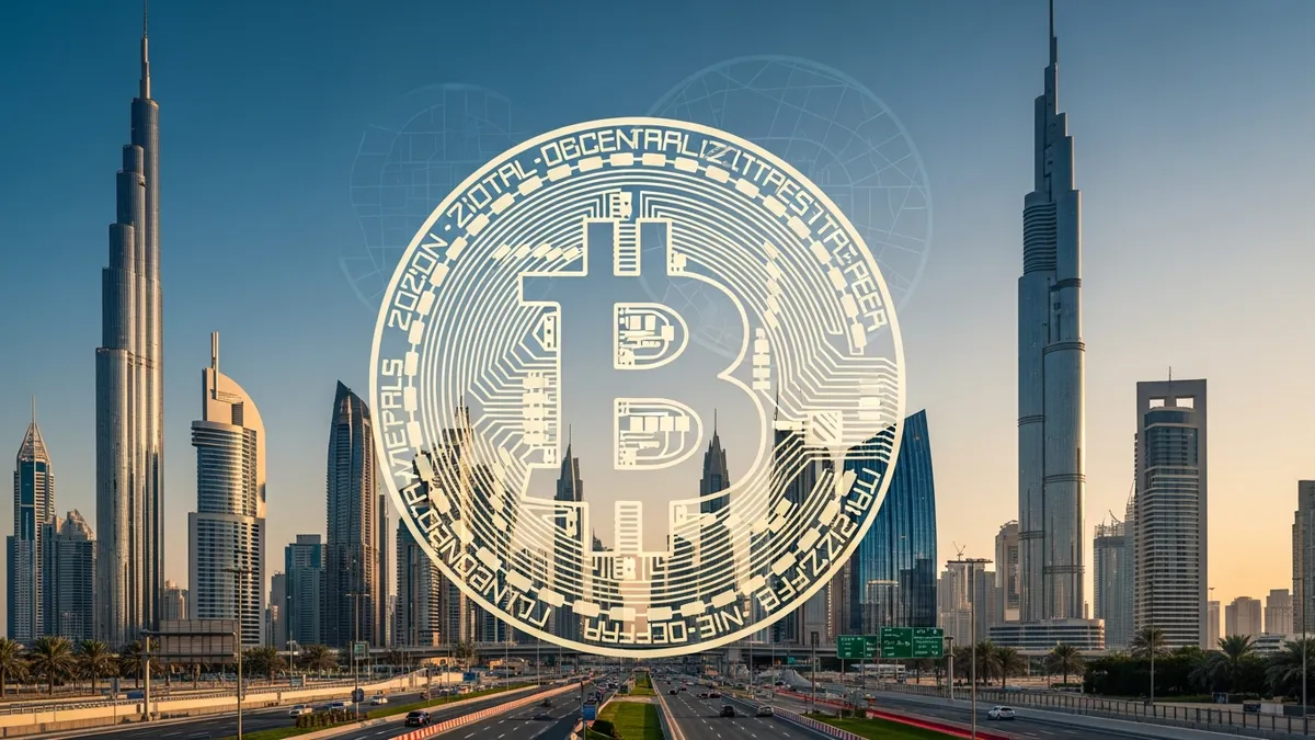 Launch Your White Label Crypto Exchange in the UAE: 2026's Hottest Opportunity - Modern Dubai skyline with Bitcoin overlay - United Arab Emirates