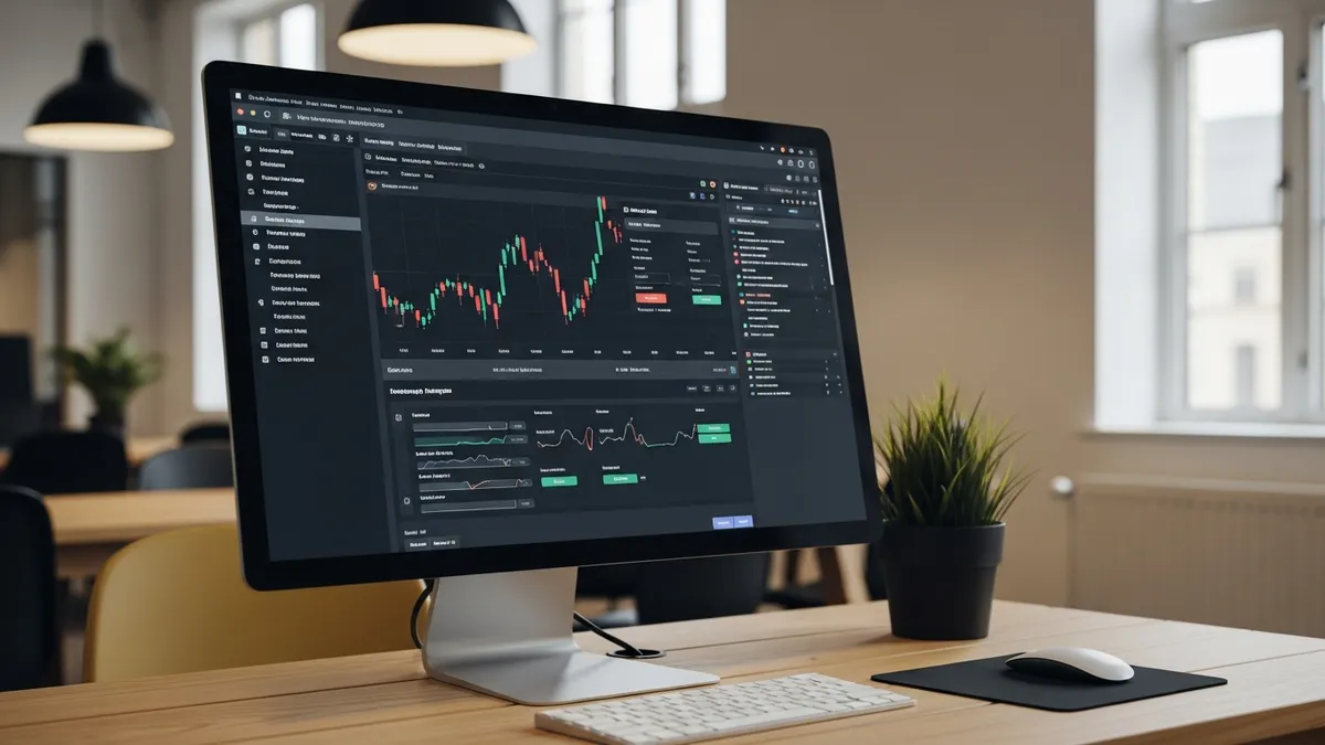 Maximera Din Vinst 2026: Krypto Arbitrage Trading i Sverige - A screenshot of an arbitrage trading bot interface on a computer screen in a co-working space in Gothenburg - Sweden