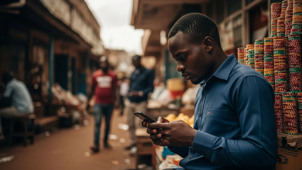 Starting a Crypto Exchange in Uganda 2026: Challenges & Scaling Guide - Bitcoin trader in Kampala, Uganda, using a mobile phone - Uganda
