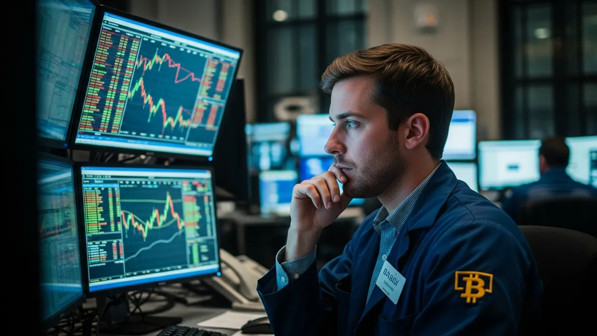 White Label Crypto Exchange: Your Fast Track to Launching in 2026 (US Edition) - Bitcoin trader in New York City reviewing market data on multiple screens - United States